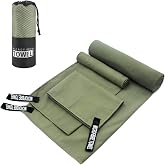 Openew Super Absorbent Quick Dry Microfiber Travel Towel, Lightweight Compact 3 Size Multipack Towels for Outdoor Camping, Beach, Gym, Yoga, Swimming &amp; Daily Sports