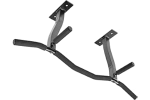 Ceiling Mount Pull Up Bar with Reversible Risers for 16 and 24 Inch Joists with Optimum Grip Spacing by Ultimate Body Press