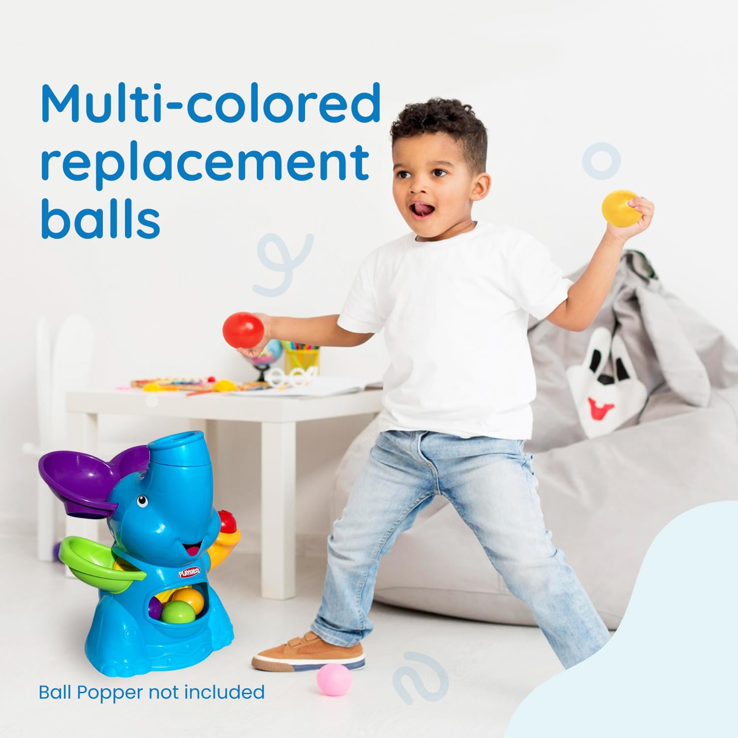 Botabee Set of 5 Multi-Colored Replacement Balls for Ball Popper Toys in Assorted Colors - Vibrant and Durable Plastic