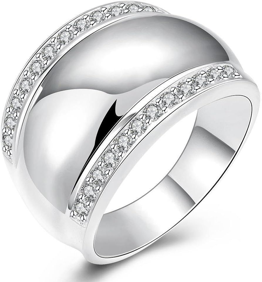 Amazon Com Luxury 925 Silver Ring Women S Men S Fashion Costume Jewelry Size 8 10 8 Home Kitchen