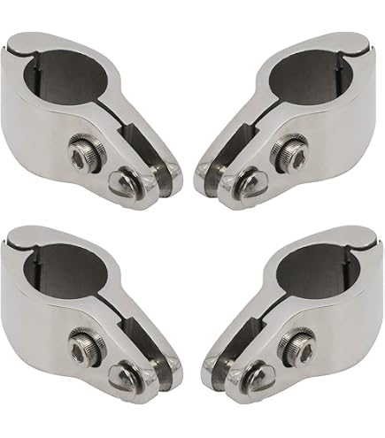 Lot De 2 Raccords Bimini En Acier Inoxydable 316 – Argentés, 25/22 Mm, Résistent à L'eau Salée, Faciles à Installer