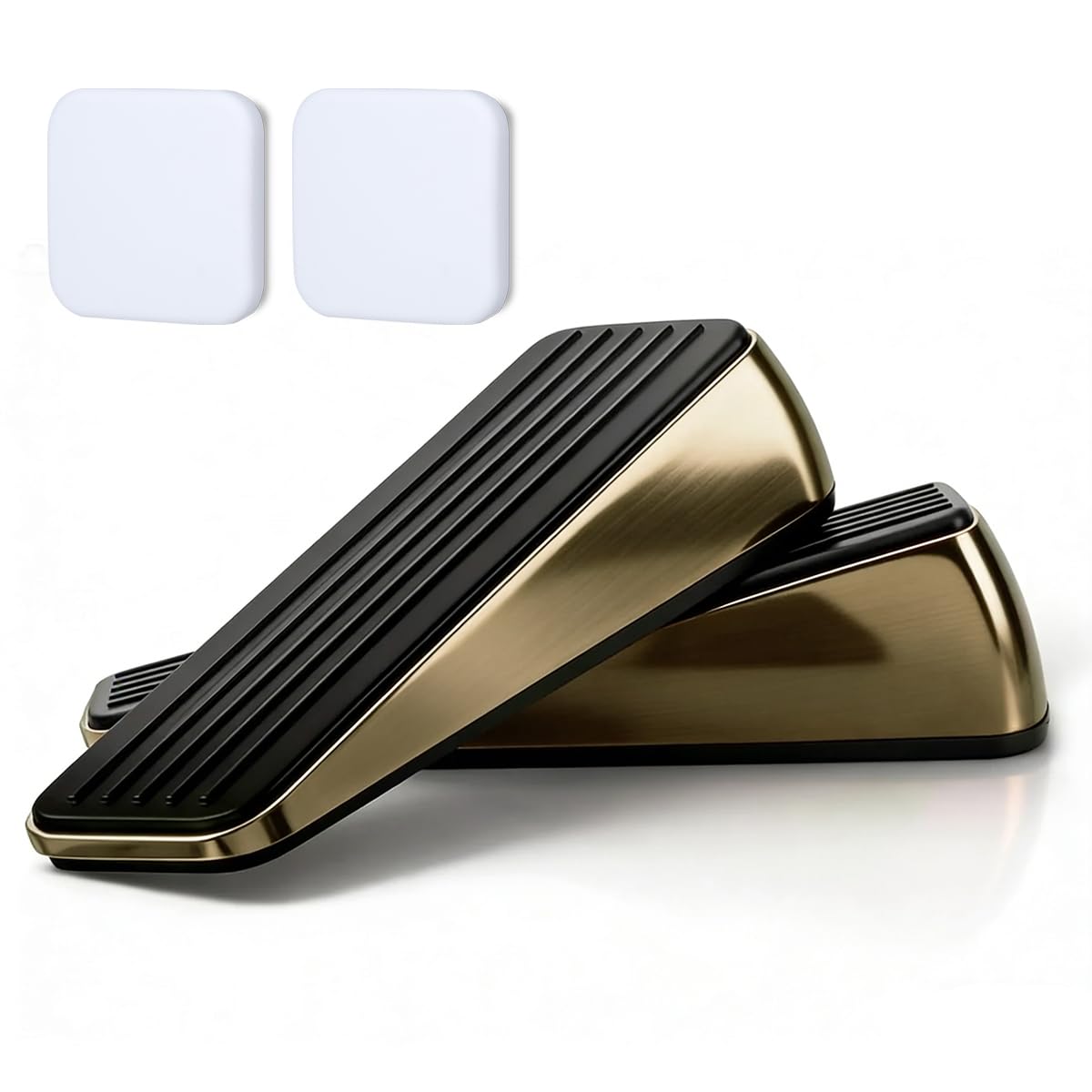 Photo 1 of Weelott 2 Pack Door Stoppers,Zinc Alloy Door Stop with Anti-Slip Rubber Base,Heavy Duty Door Wedge for Bottom of Door,Door Holder to Keep Open,Includes Silencer Pads,Antique Bronze