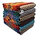 El Paso Designs Peyote Hippie Blanket . Classic Mexican Style Falsa Stripe Pattern in Vivid Peyote Colors. Throw, Bed, Tapestry, or Yoga Blanket. Hand Woven Acrylic, 57