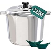 MAGNAWARE 10 Quart Cast Aluminum Stock Pot with Lid - Durable &amp; Lightweight Soup Pot with Even Heat Distribution &amp; Retention - Professional Cookware Stockpot with Silicone Handle Covers