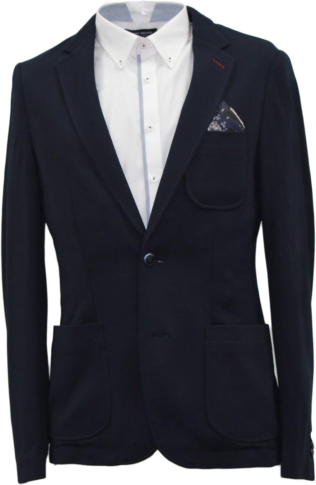 HARRY BROWN Men's Navy/Grey/Dark Blue Jersey Blazers & Waistcoats