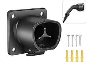 ELETHOR EV Charger Holder, EV Charger Nozzle Holster for Model X/Y/3/S, EV Charger Holster Dock with Secure Lock, Wall Anchors and Screws