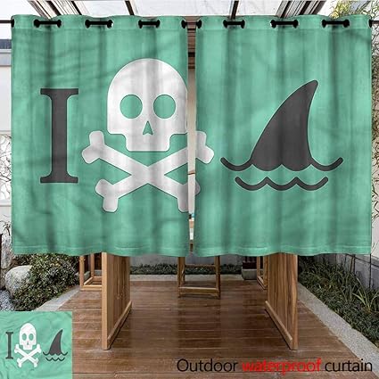 Amazon Com Living Room Bedroom Window Curtains Shark Skull Shark