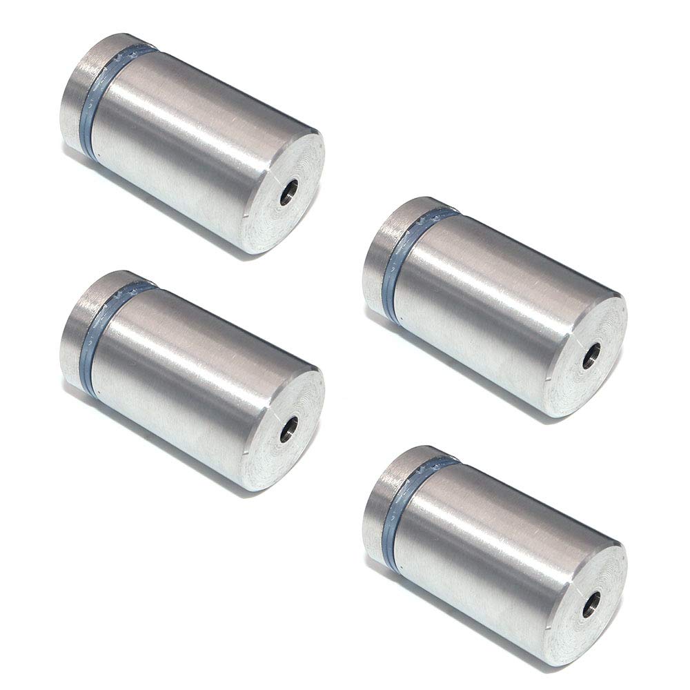 NUZAMAS Set of 4 Solid Stainless Steel Sign Standoff, 25mm x 40mm Sign Holders, for House Numbers, Signs, Logo, Acrylic,Glass,PVC,Glass Panel,Wood