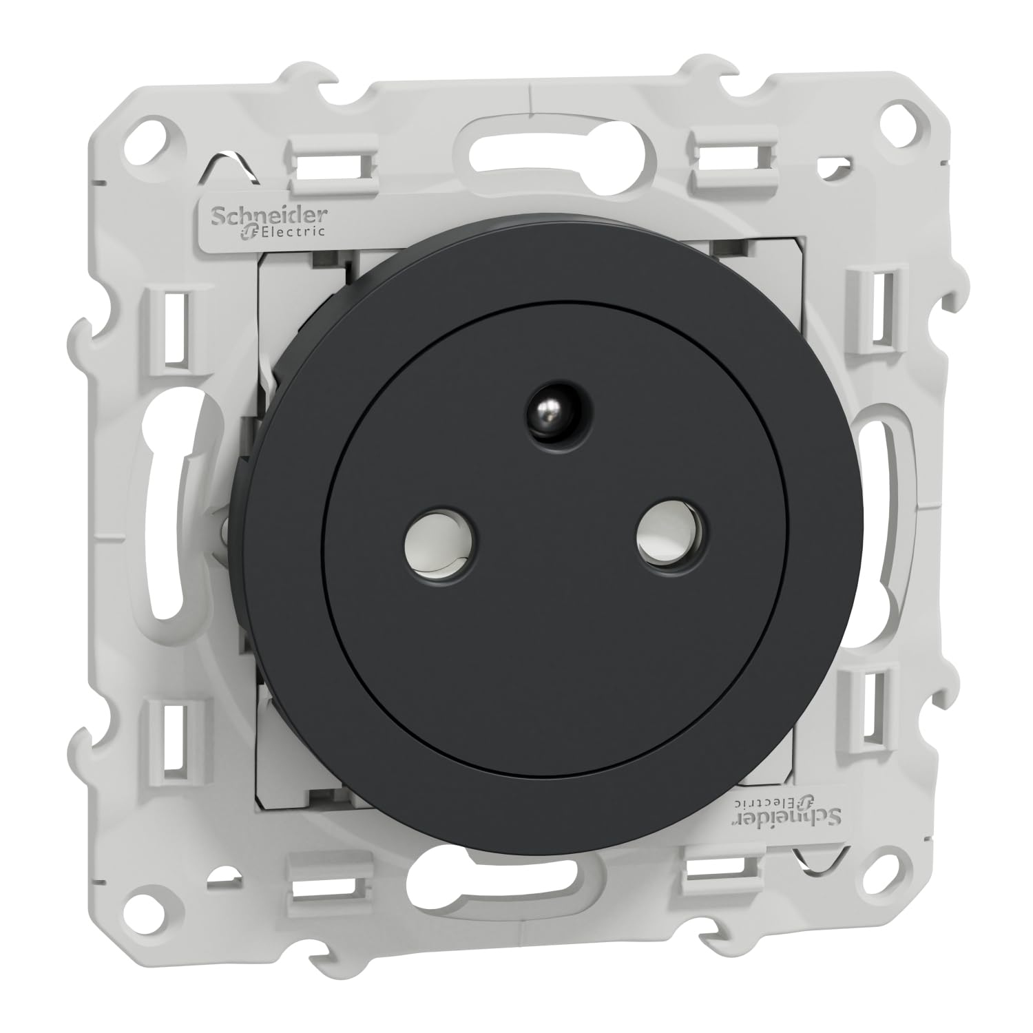 Schneider Electric Odace S540052 Flush 2P+T Socket, 16 A, Quick Connection, Anthracite Odace – Flush 2P+T Socket – Anthracite – Quick Connection