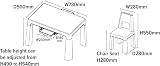 Liberty House Toys Kids Adjustable Table & 2 Chairs, White & Green view 7