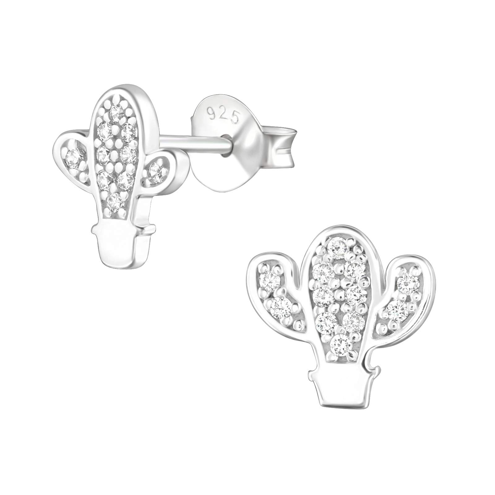 925 Sterling Silver Women 925 Sterling Silver Cactus Stud Earrings for Women & Girls – Everyday Jewellery Gift Boxed