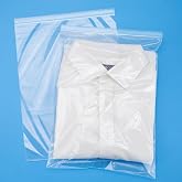Aubeco 60 Pcs 10" x 13" Clear Big Plastic Zipper Bags, 2 Mil Reclosable Poly Bags with Zip Seal for Clothing, T-Shirt, Prints