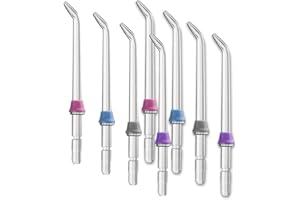 8 Pcs (4 Colors) Nandaga Flosser Replacement Tips for Waterpik Water Flosser, High-Pressure Water Flosser Tip Replacement, Co