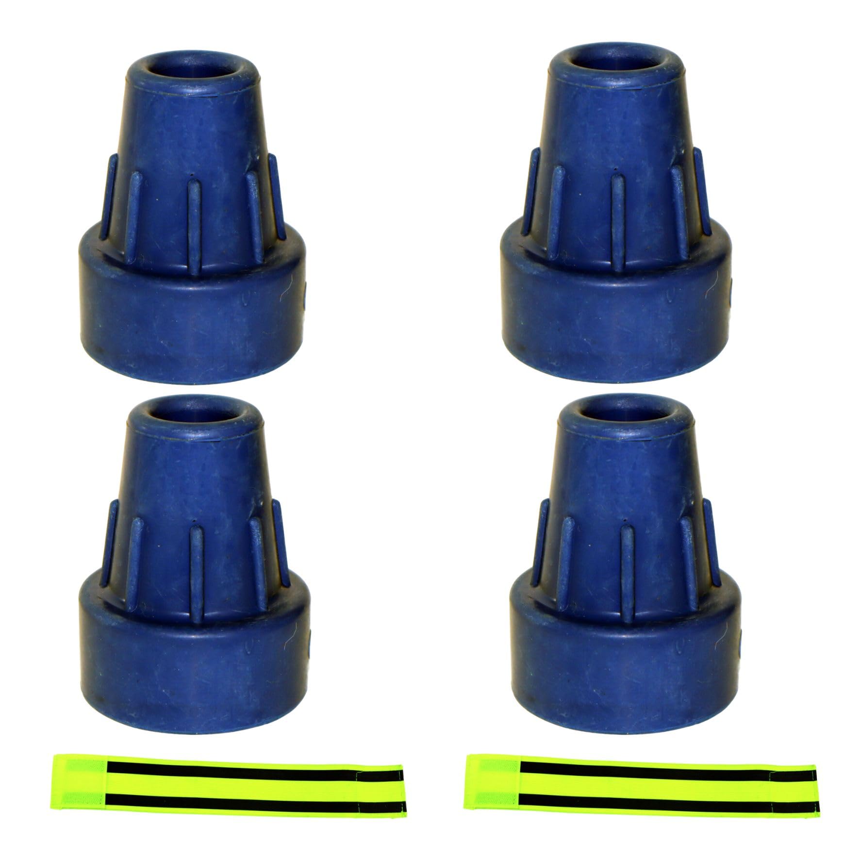 Ossenberg Crutch Capsules Blue 16 mm + Olanmarp Velcro Strap with Stripes Pack of 2 (4 Crutch Capsules)