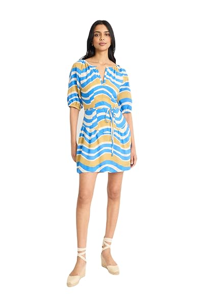 THE GOOD JOURNEY WOMEN’S TIERED MINI-ELEGANT SPLIT NECKLINE...