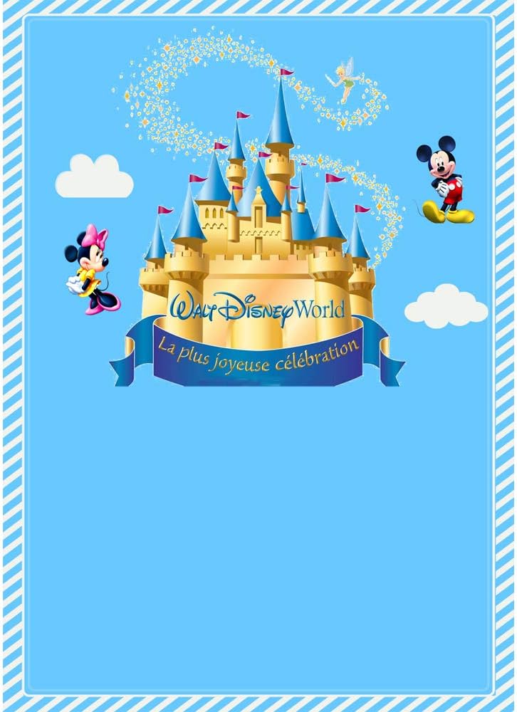 Chateau Disney Toiles De Fond Pour La Photographie En Vinyle 5 X 7 Photo Fond Minnie Mouse Et Mickey Mouse Anniversaire Toile De Fond Pour Fetes D Enfants Amazon Ca Photo Et Video