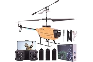 VITCHELO Advanced 2024 RC Helicopter for Boys 12+ Years, Obstacle Avoidance Toy Helicopter with Camera, LED Lights and Automatic Balance Gyro for Outdoor Play, Learning Tool & Gift for Various Occasions