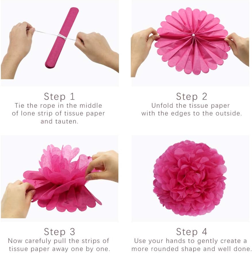 KAXIXI Tropical Flamingo Party Supplies, Pink Honeycomb Balls Hanging Paper Fans Pom Poms Flowers Tissue Tassels for Birthday Baby Shower Decorations Bachelorette Hawaiian Summer Beach Party: Home & Kitchen