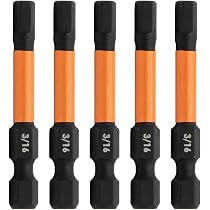 S For Wood 2PCS H5/16 Hex Head Screwdriver Bits - 5/16 Flat Tip 1/4 Hex ...