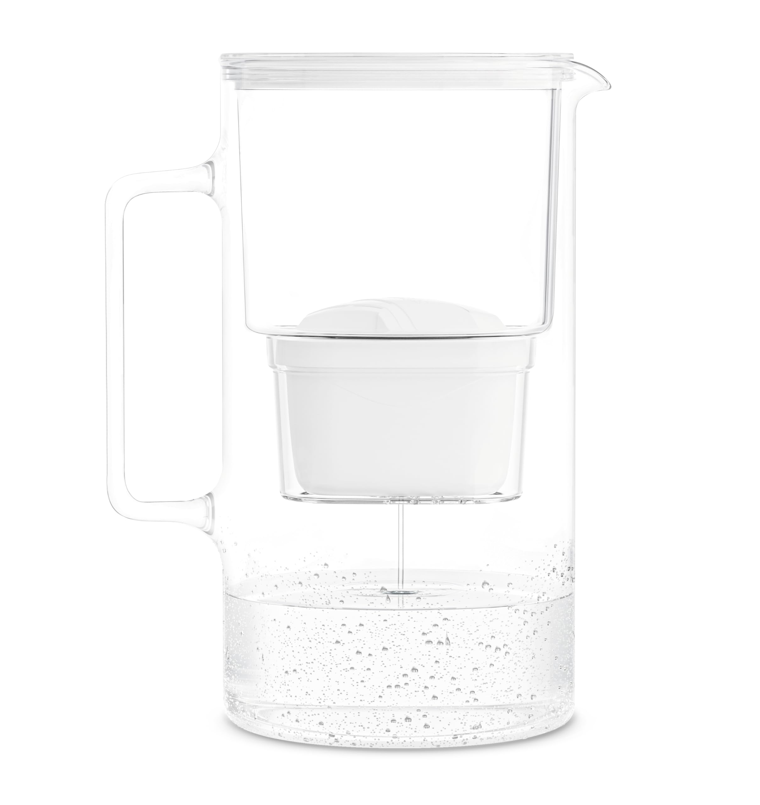 Wessper Glass Water Filter Jug + 1 Water Filter Cartridge | Replacement for Dafi Unimax Aquaphor A5 BRITA Maxtra+ Philips AWP212/10 Filter | 3 Litre | White โ image 1