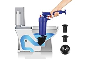 FANE Toilet Plunger Set, Air Drain Blaster, Sink Plunger, Drain Clog Remover Tool, High Pressure Drain Blaster Gun Powerful Toilet Plunger-Blue for Sink, Toilets, Bathroom, Shower, Kitchen, Clogged Pipe