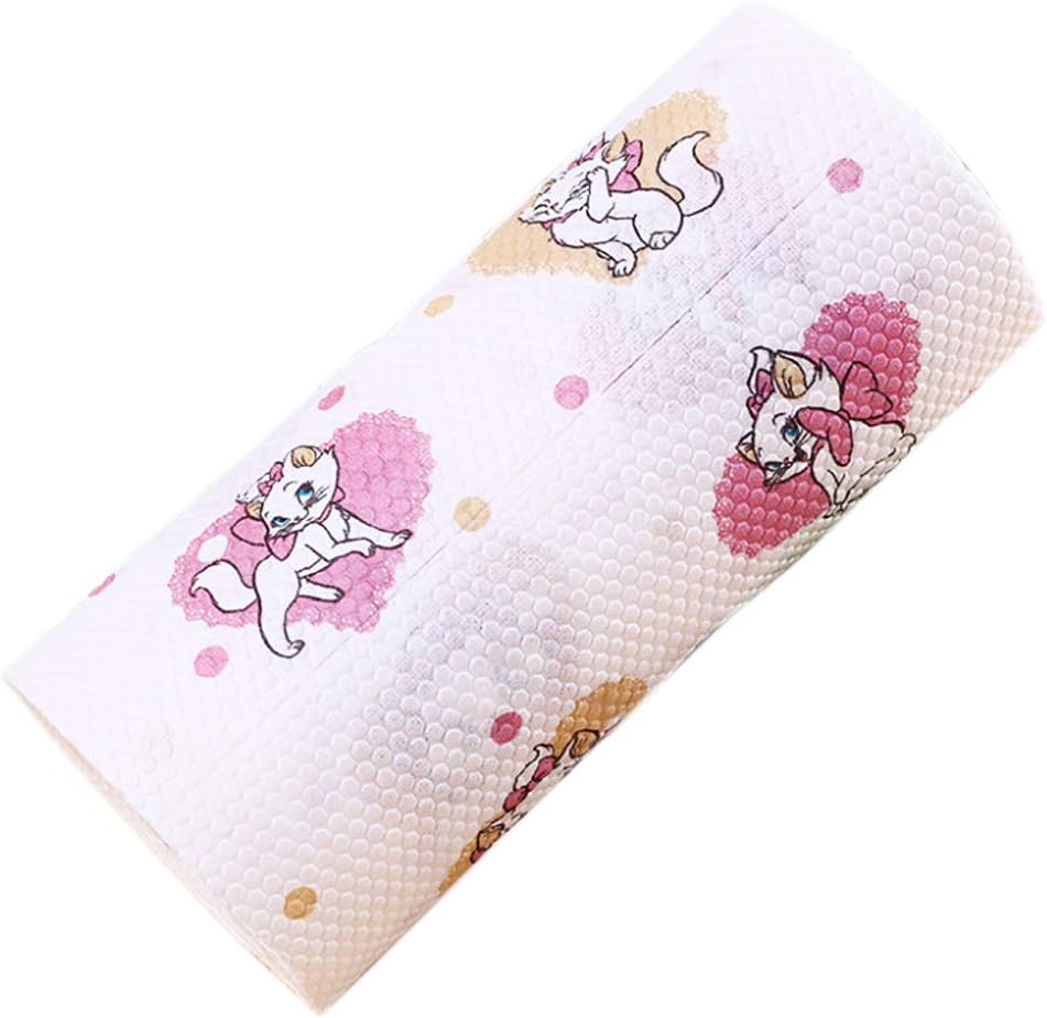 Ocharzy Kitchen Paper Towels with Cute Pattern Disposable Tissue (Pink, 1 roll)