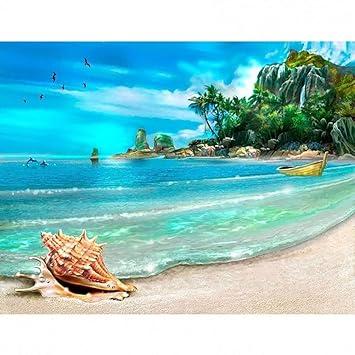 Paysage Avec Vue Sur La Mer Sur La Plage De Dessin De