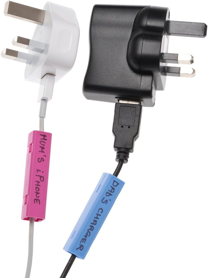 Cablebug2 (Small) Pack of 20 Clip-on Multi Coloured Cable Labels. Fits Cables from 2mm to 5mm