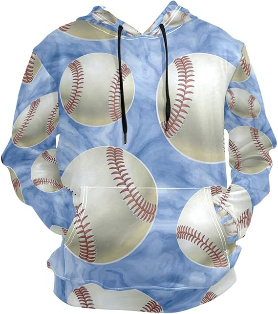 Amazon 野球マーブリングパーカートレーナーフーデッドアスレチックスウェット3dプリントガールズボーイズメンズ ヘルスファブリック トレーナー パーカー 通販