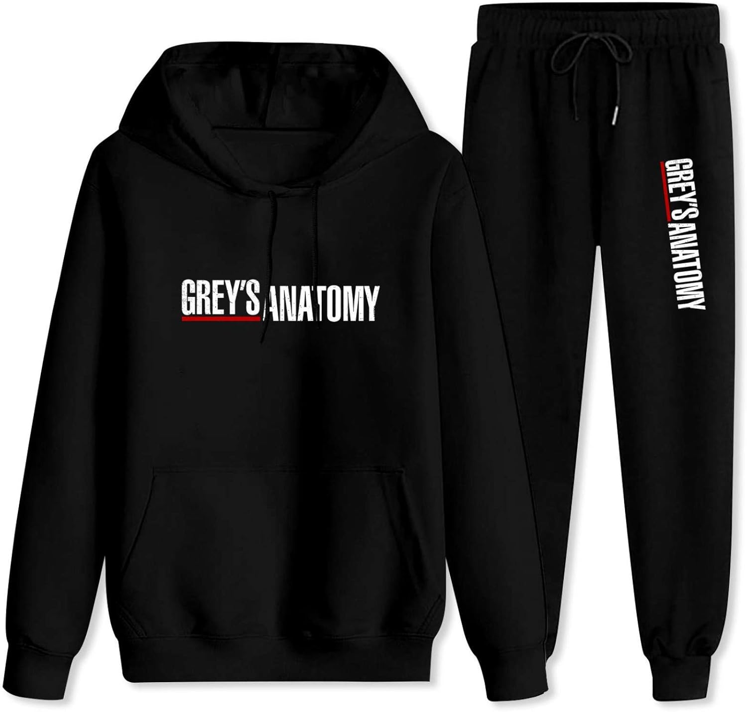 Unisex GreysAnatomy Hoodie Sweatshirt and Sweatpants 2 Pcs Outfit Sets