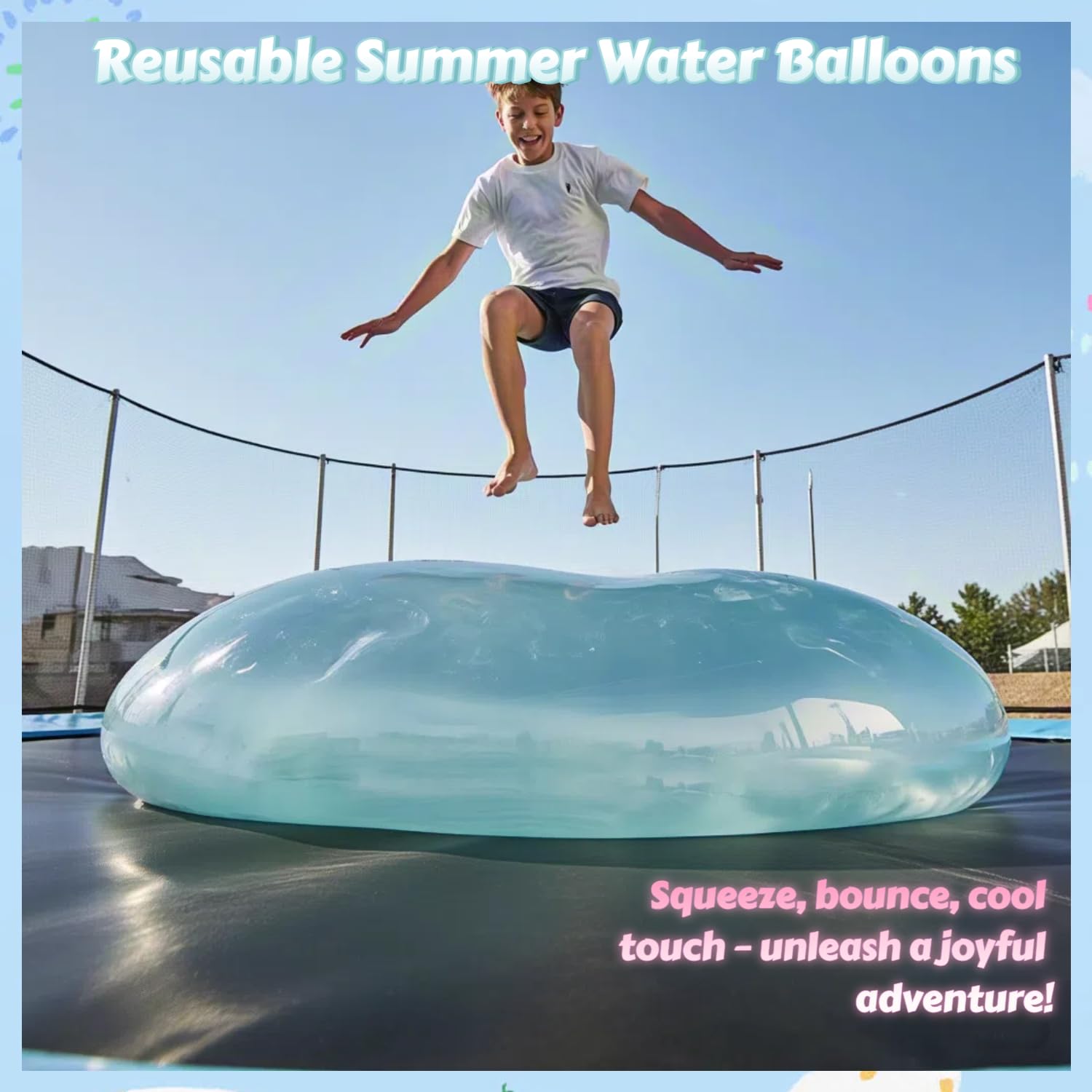 2-Pack Giant Bubble Balls Inflatable Water Balloons Reusable Kids Beach Toys for Summer Outdoor Fun Durable Toddler Yard Games & Pool Accessories