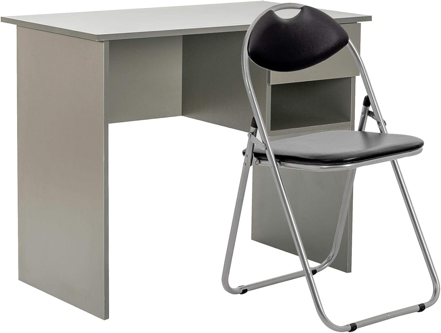 Harbour Housewares Wooden Office Desk With Padded Folding Chair