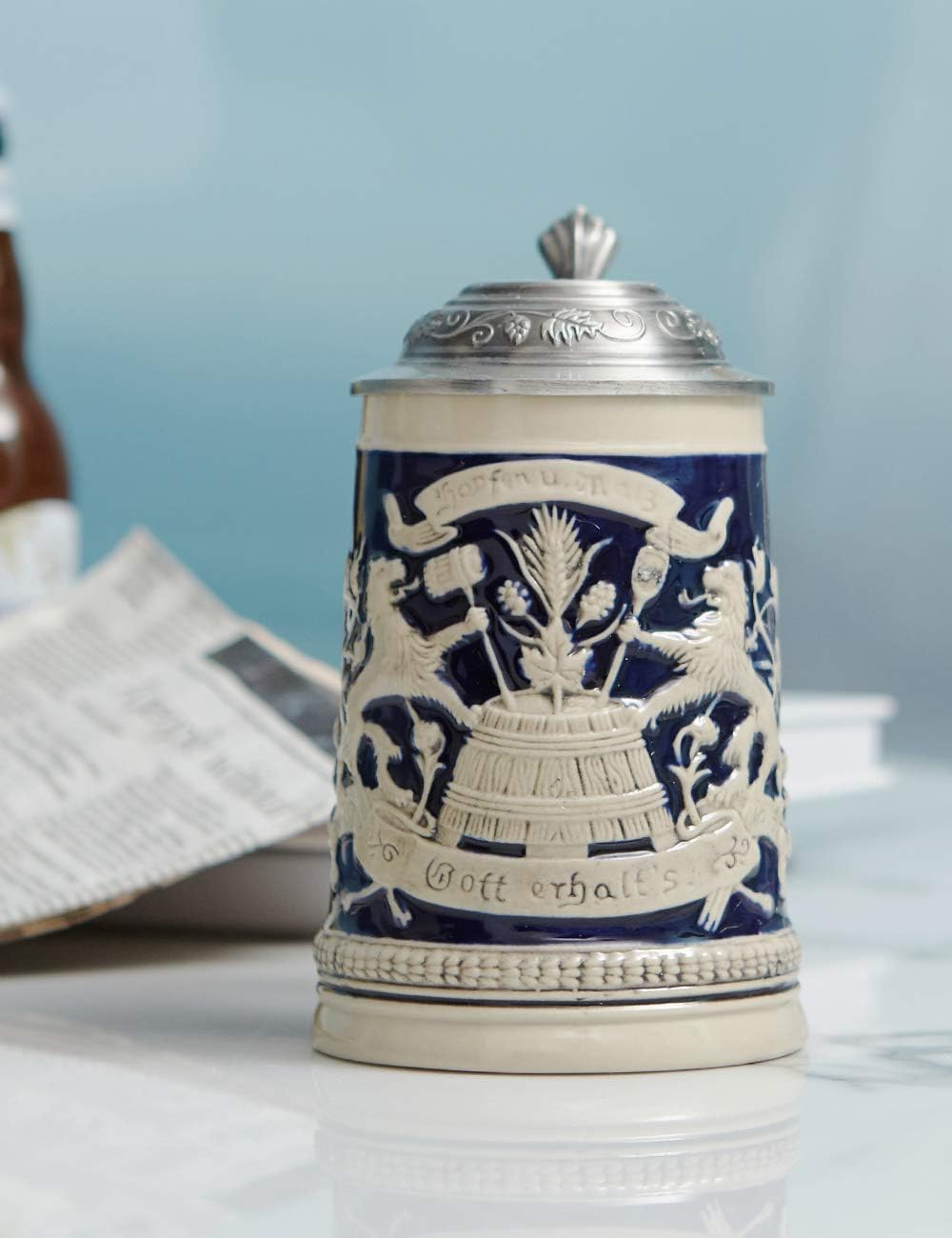 Mug Personnalisé Amoy-Art Choppe De Biere Allemande Beer Mug étain Aigle Boite Cadeau
