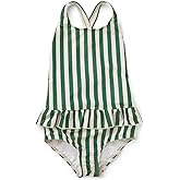 Toddler Girls One Piece Swimsuits Crossback Backless Bathing Suit Whale Dolphin Shark Swimwear with Ruffle Butt UPF50+