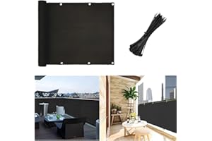 3 x 16.4 ft Balcony Privacy Screen Cover Fence Mesh Windscreen Shade Fabric Cloth Protection Premium UV Canvas for Balconies 