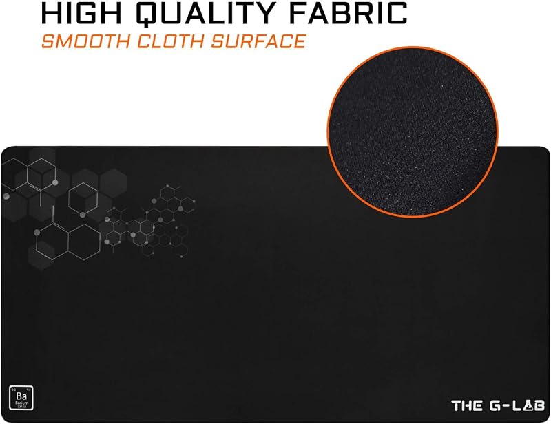 Pad Barium- Tapis de Souris Gaming XXL - Grand Tapis de Souris Gamer - Surface Optimisée Haute Précision - Base Antidérapante en Caoutchouc - Extra Large 900x450x3mm - Noir