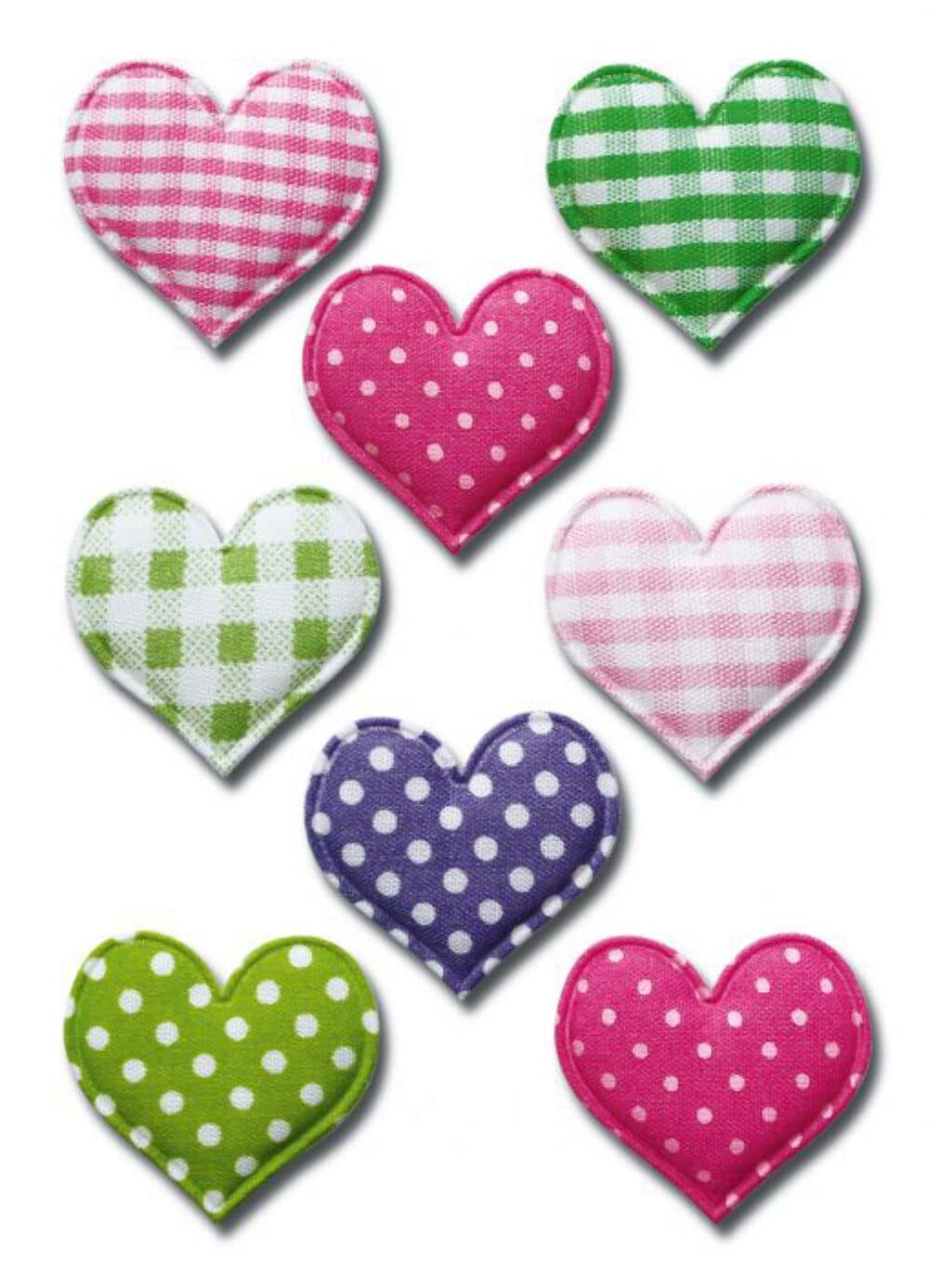 HERMA 6288 Stickers Hearts Colourful Large Pack of 8 Heart Stickers Made of Fabric in Pink Green Heart Shape Labels for Valentine's Day Love Wedding Birthday Scrapbooking Decoration Gift Letters DIY