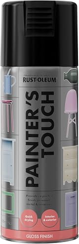 Rust-Oleum Painter's Touch Spray Paint 400ml Gloss Black Aerosol view 7