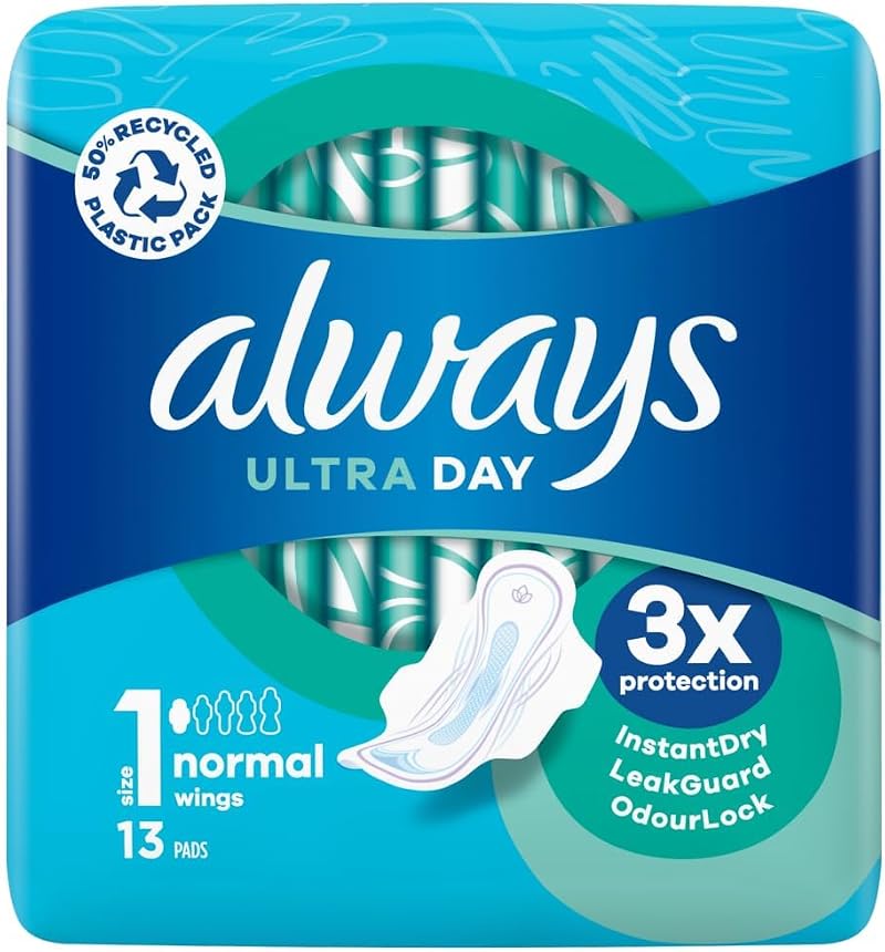 Always Ultra Normal Plus Sanitary Towels Size 1 Wings 13 Pack