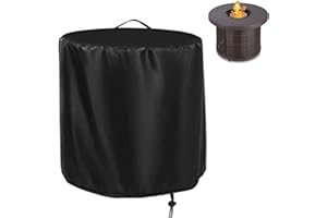Rilime Fire Pit Cover,32in Round Propane Firepit Covers for Best Choice,Outside Gas Propane Fire Pit Table Covers Round Fire Pit Column-32 x 25inch