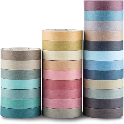 Amazon Com Yubbaex Natural Color Washi Tape Set 28 Rolls