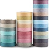 YUBBAEX Natural Color Washi Tape Set 28 Rolls Decorative Tapes for DIY Crafts, Bullet Journals, Planners, Scrapbooking, Wrapp