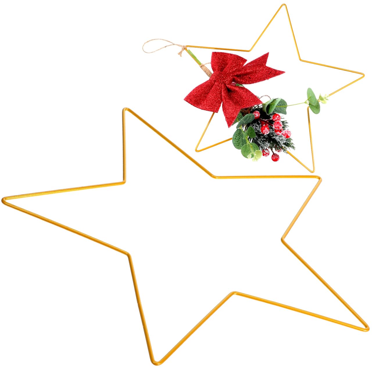WINOMO Wreath Frame Metal Star Wreath Form for Thanksgiving Christmas New Year Holiday Decoration, 30CMx4MM