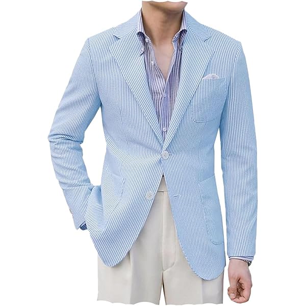 ジャケット・アウター Jewel SILK LINEN SUCKER JACKET &PANTS Men Seersucker Sports Jacket Summer Suits Mens Seersucker Blazer