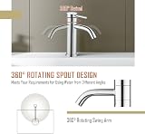 Peppermint Chrome Basin Tap 360° Swivel Monobloc Single Lever Hot Cold view 2