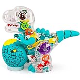 Nenekal Electric T-Rex Dinosaur Toy with Gears, Lights and Music, Ages 3+ | Transparent moving gear display