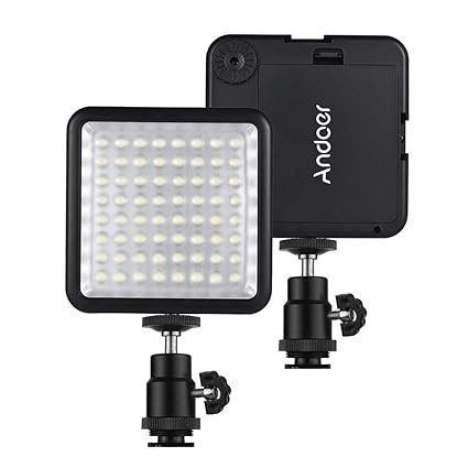 Andoer WY-64 - Mini luz LED de vídeo ultrabrillante de 8 W ...