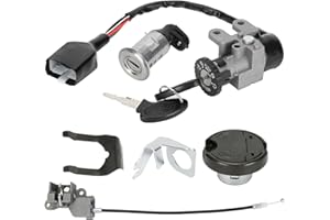 HIAORS GY6 50cc Ignition Switch Key Lock Gas Tank Cap Set Replacement for TaoTao 50cc 49cc ATM50 Pony VIP Most Chinese Scooter Moped Thunder Roketa Jonway Lance NST Tank Urban Peace Sports Sunl Parts