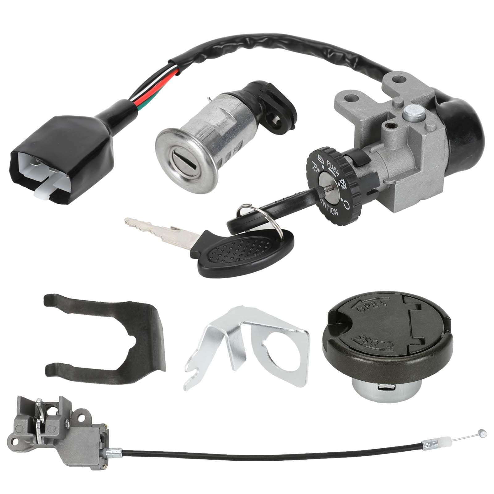 Photo 1 of HIAORS GY6 50cc Ignition Switch Key Lock Gas Tank Cap Set Replacement for TaoTao 50cc 49cc ATM50 Pony VIP Most Chinese Scooter Moped Thunder Roketa Jonway Lance NST Tank Urban Peace Sports Sunl Parts