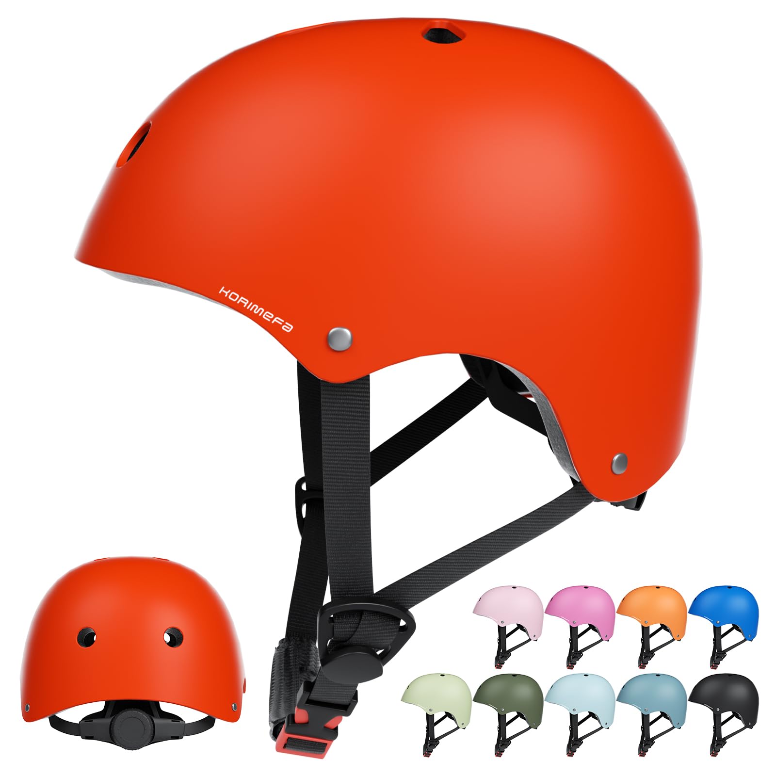 KORIMEFA Toddler Kids Helmet for Bike Scooter Skateboard Roller BMX Bicycle 2-13 Years Boy Girl, Impact-Resistant/Lightweight/Breathable/Adjustable, 51-58cm